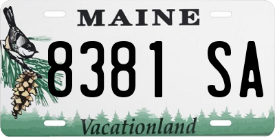 ME license plate 8381SA