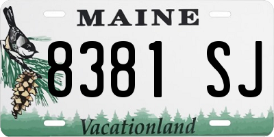 ME license plate 8381SJ