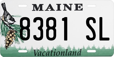 ME license plate 8381SL