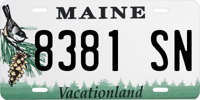 ME license plate 8381SN
