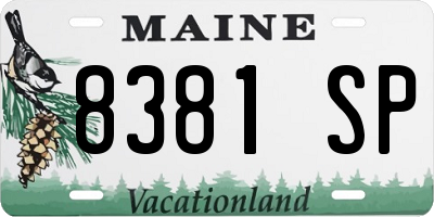 ME license plate 8381SP