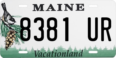 ME license plate 8381UR