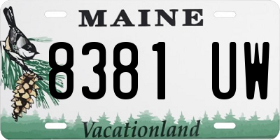 ME license plate 8381UW