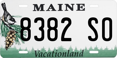 ME license plate 8382SO