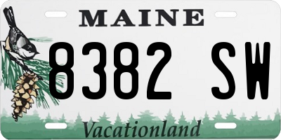 ME license plate 8382SW