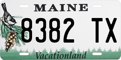 ME license plate 8382TX