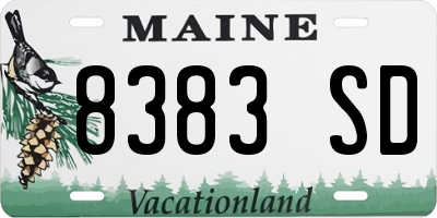 ME license plate 8383SD