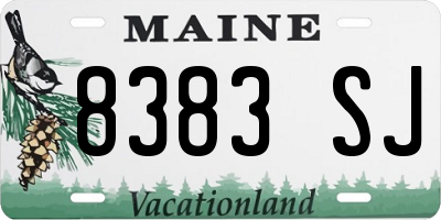 ME license plate 8383SJ