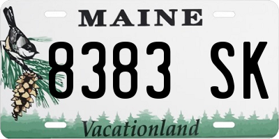 ME license plate 8383SK