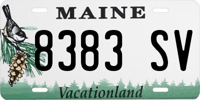 ME license plate 8383SV