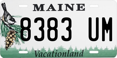 ME license plate 8383UM