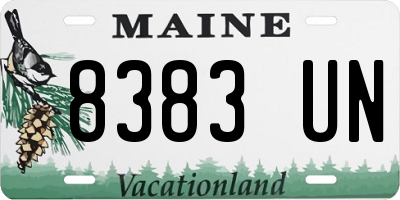 ME license plate 8383UN