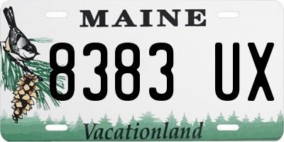 ME license plate 8383UX
