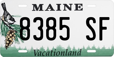 ME license plate 8385SF
