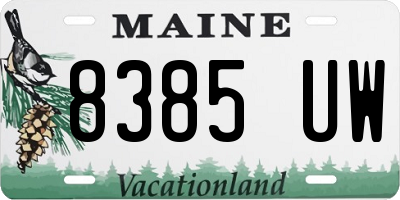 ME license plate 8385UW