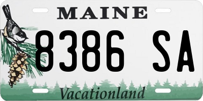 ME license plate 8386SA