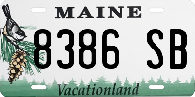 ME license plate 8386SB