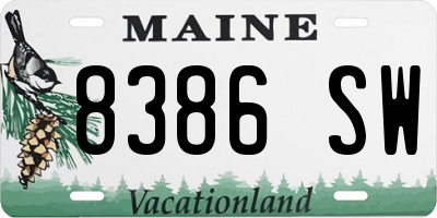 ME license plate 8386SW