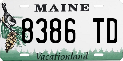 ME license plate 8386TD