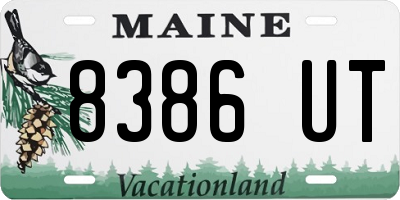 ME license plate 8386UT