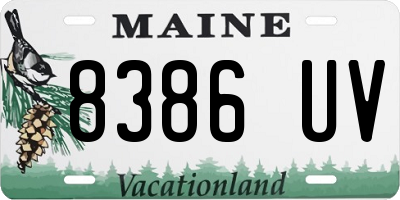 ME license plate 8386UV