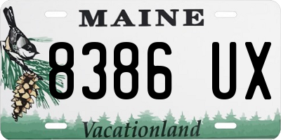 ME license plate 8386UX