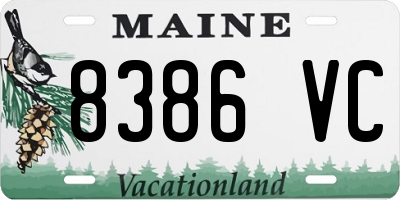 ME license plate 8386VC