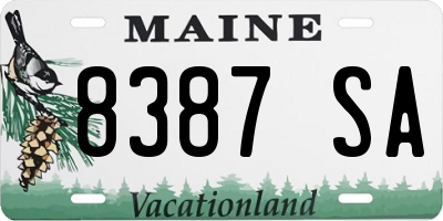 ME license plate 8387SA