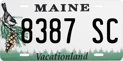ME license plate 8387SC