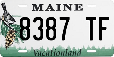 ME license plate 8387TF