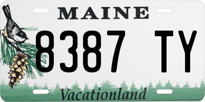 ME license plate 8387TY