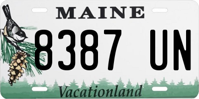 ME license plate 8387UN