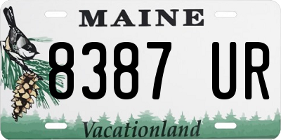 ME license plate 8387UR