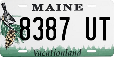 ME license plate 8387UT