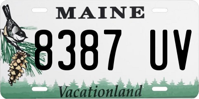 ME license plate 8387UV