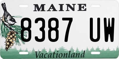 ME license plate 8387UW