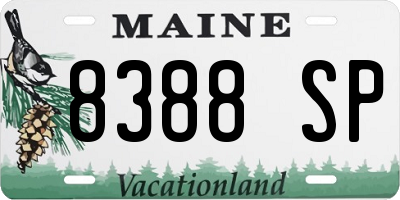 ME license plate 8388SP