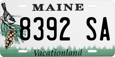 ME license plate 8392SA