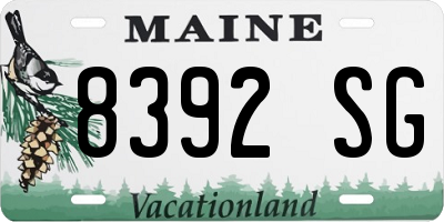 ME license plate 8392SG
