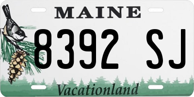 ME license plate 8392SJ