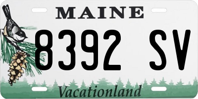 ME license plate 8392SV
