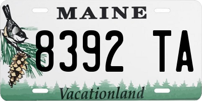 ME license plate 8392TA