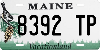 ME license plate 8392TP