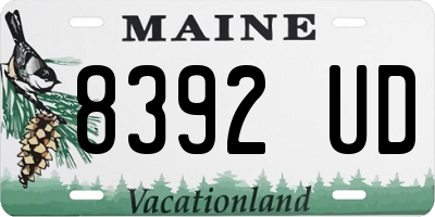 ME license plate 8392UD