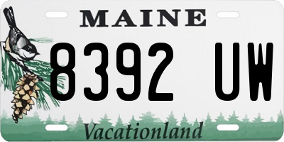 ME license plate 8392UW