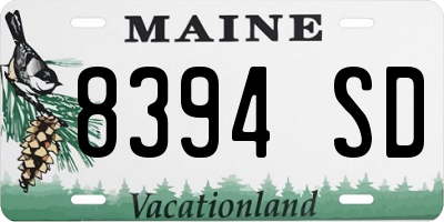 ME license plate 8394SD
