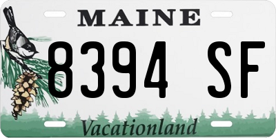 ME license plate 8394SF