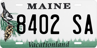 ME license plate 8402SA