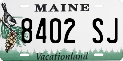 ME license plate 8402SJ