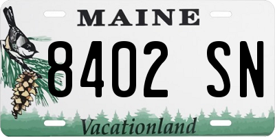 ME license plate 8402SN